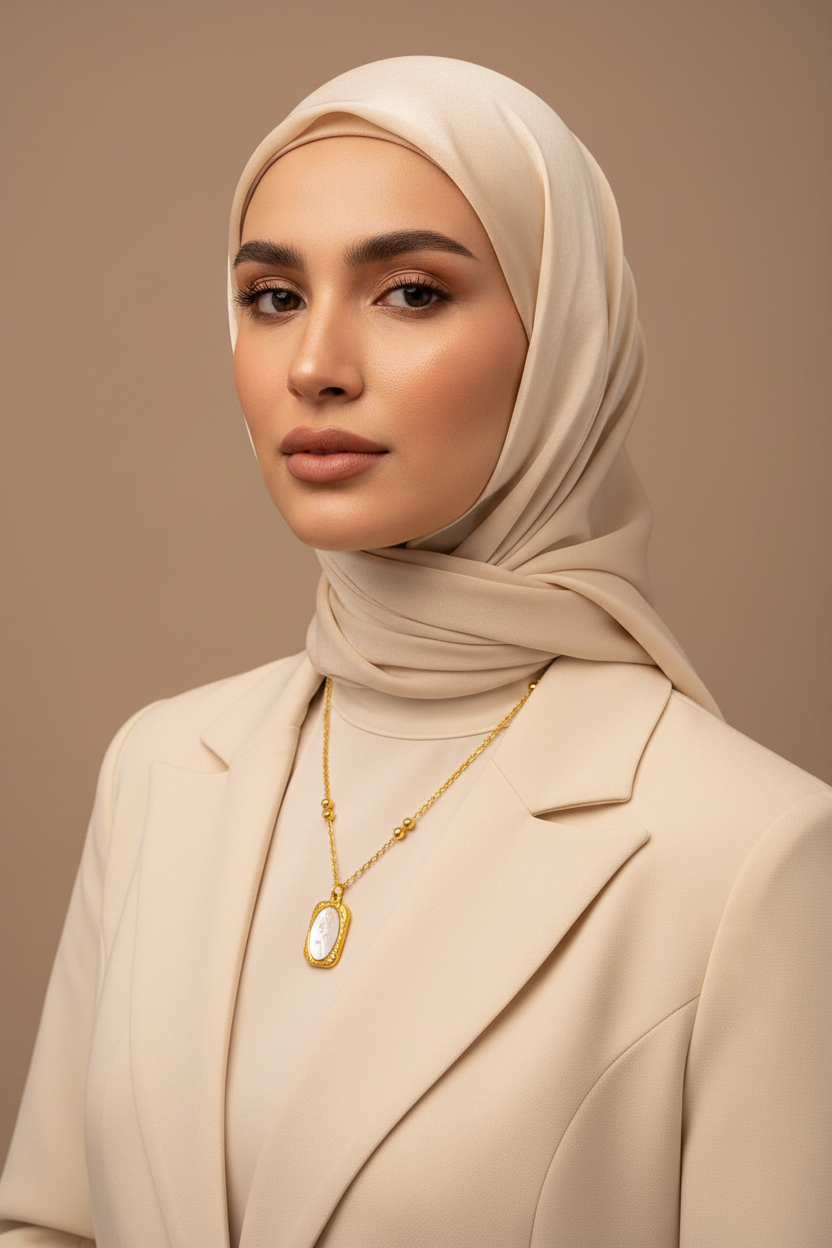 Gold Mother of Pearl Pendant Necklace