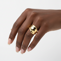 Gold Wide Wave Flow Open Ring