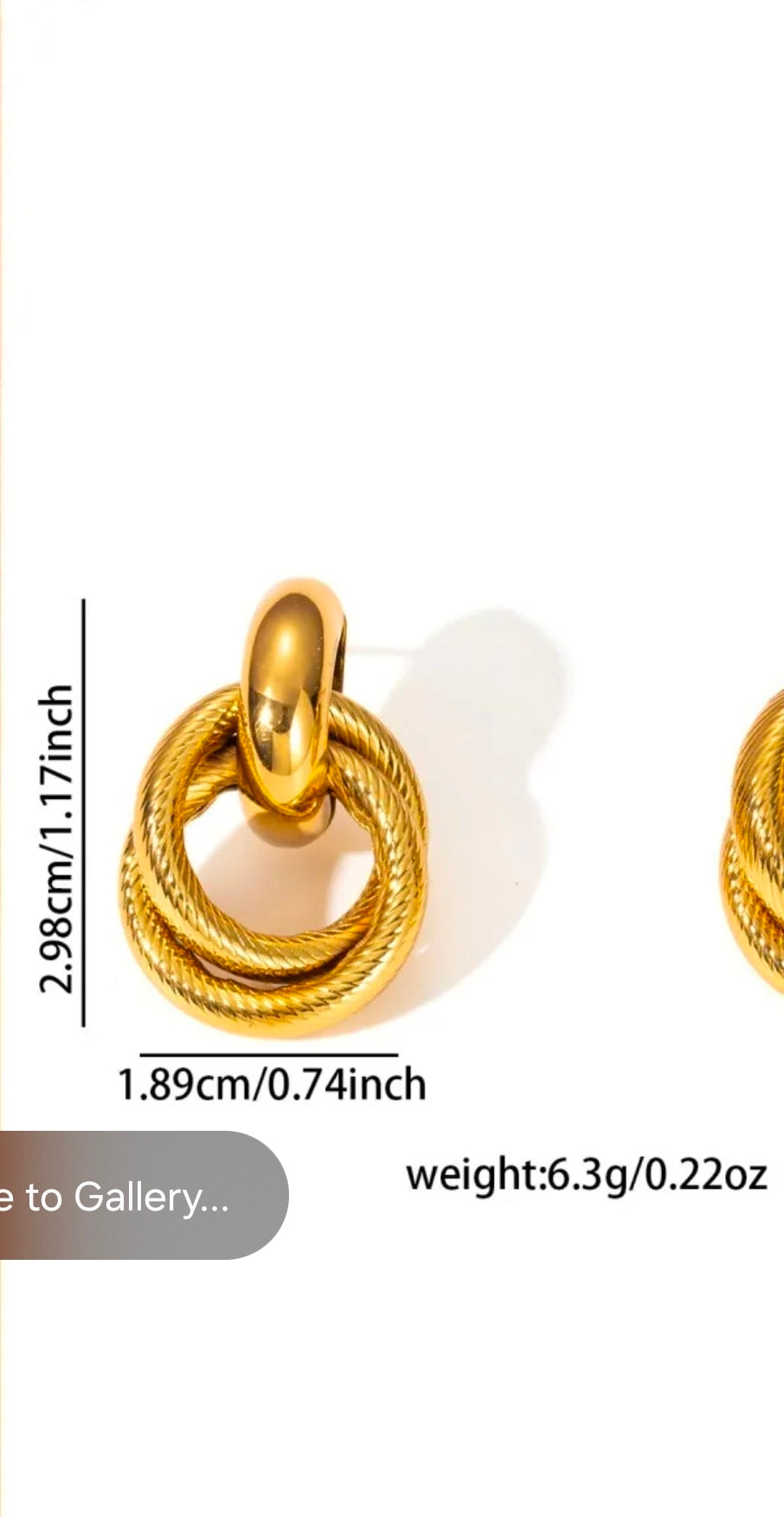 Gold Textured Double Hoop Earrings