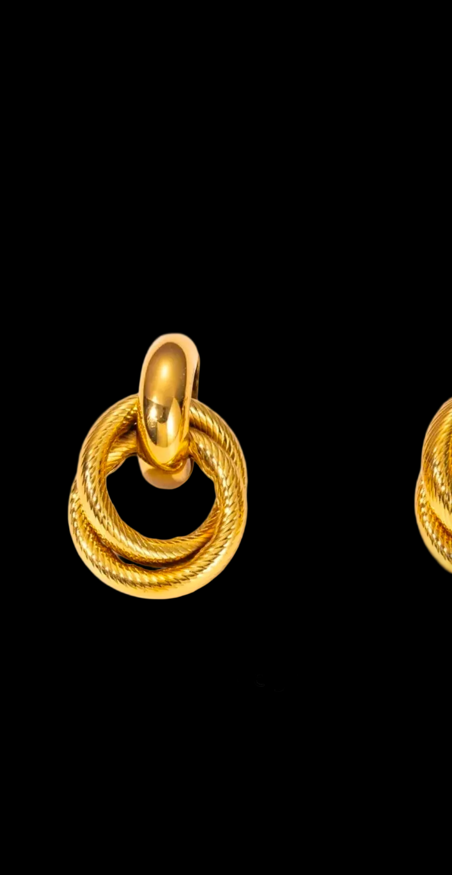 Gold Textured Double Hoop Earrings