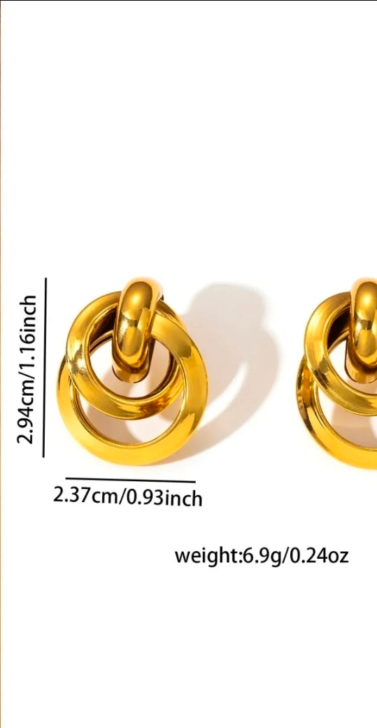 Gold Triple Nested Hoop Earrings