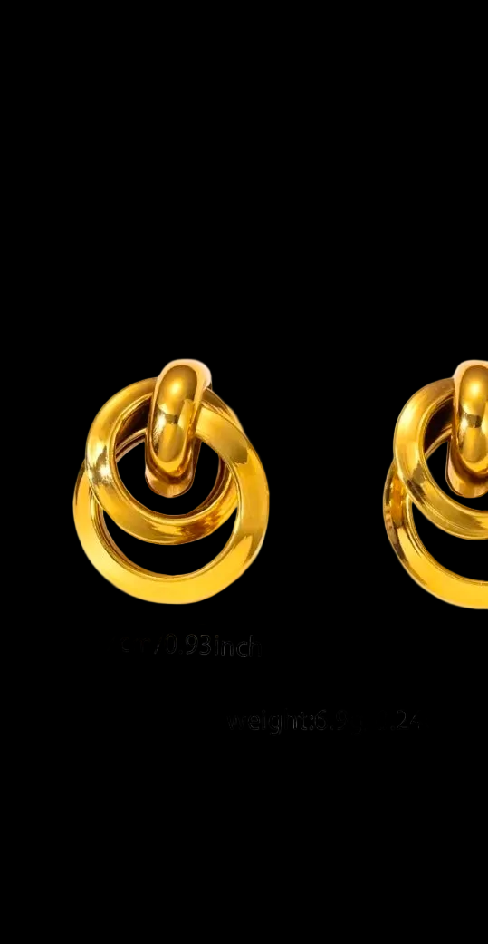Gold Triple Nested Hoop Earrings