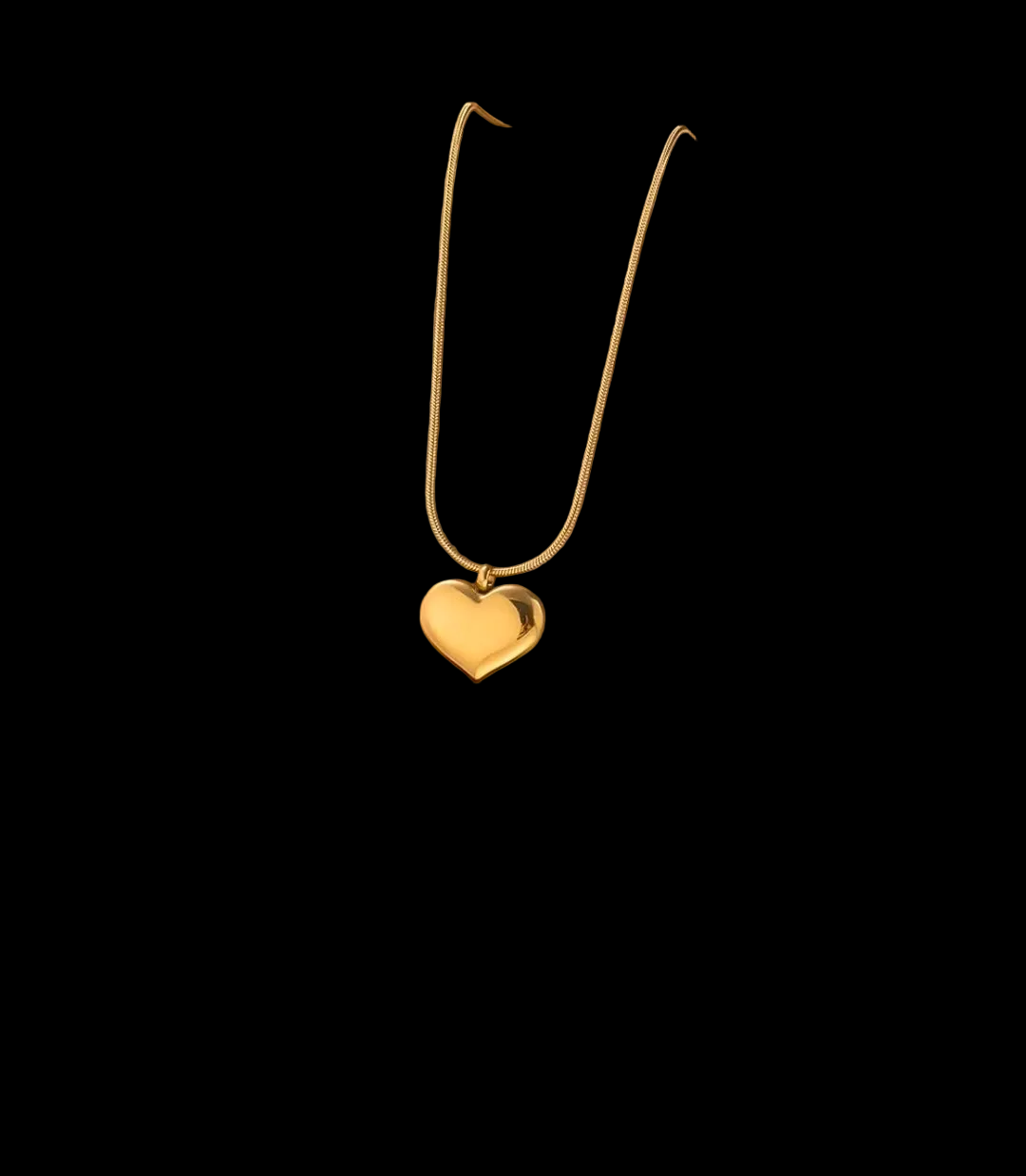 Big Heart Pendant Gold Plated Stainless Steel Necklace For Women Fashion Jewelry Minimalist