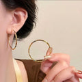 Golden Twisted Hoop Earrings For Women