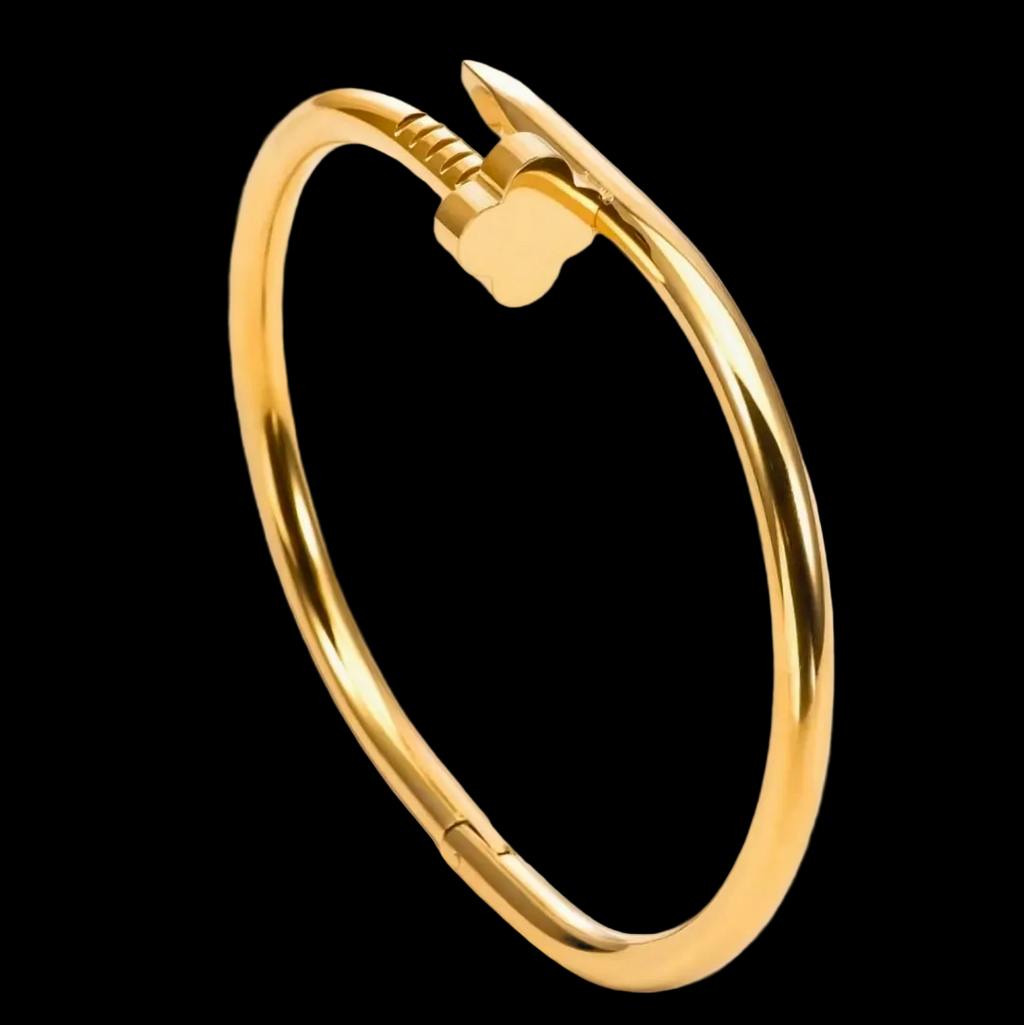 Stainless Steel Bangle For Women Clover Roman Numeral Nail Design Fashion Jewelry