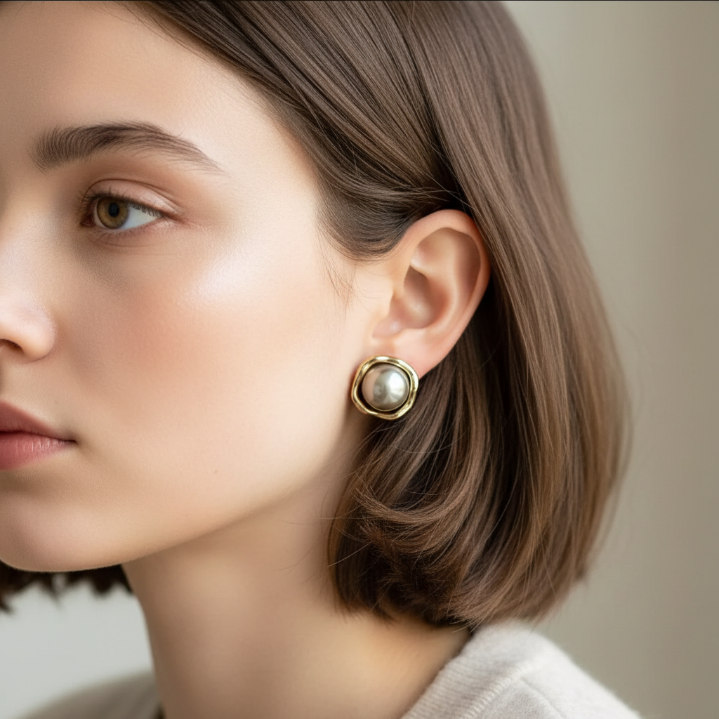 Alloy Rhinestone Artificial Pearl 
Earrings With 925 Sterling Silver Earring 
Post Elegant Butterfly Heart Geometric 
For Women