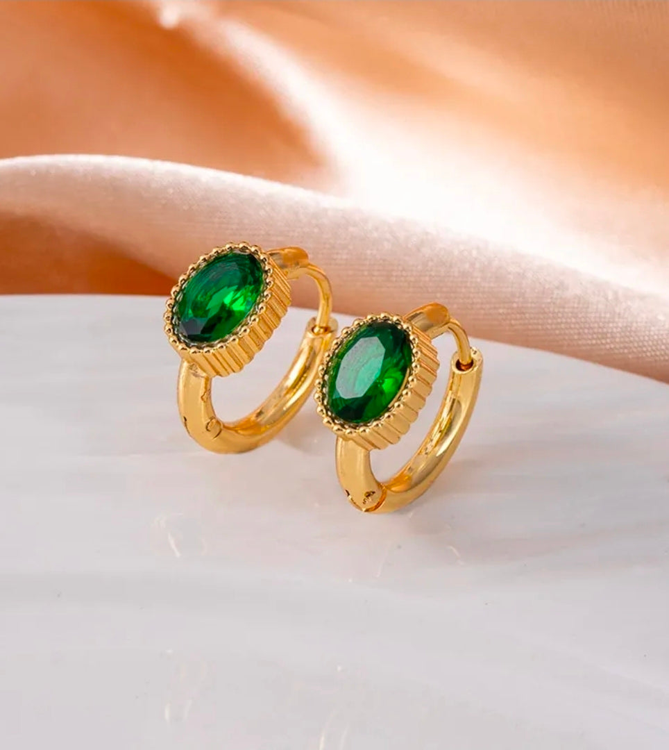 Vintage Stainless Steel Hoop 
Earrings Colorful Cubic Zirconia Heart 
Star Geometric Dangle Fashion Jewelry 
Gifts For Women