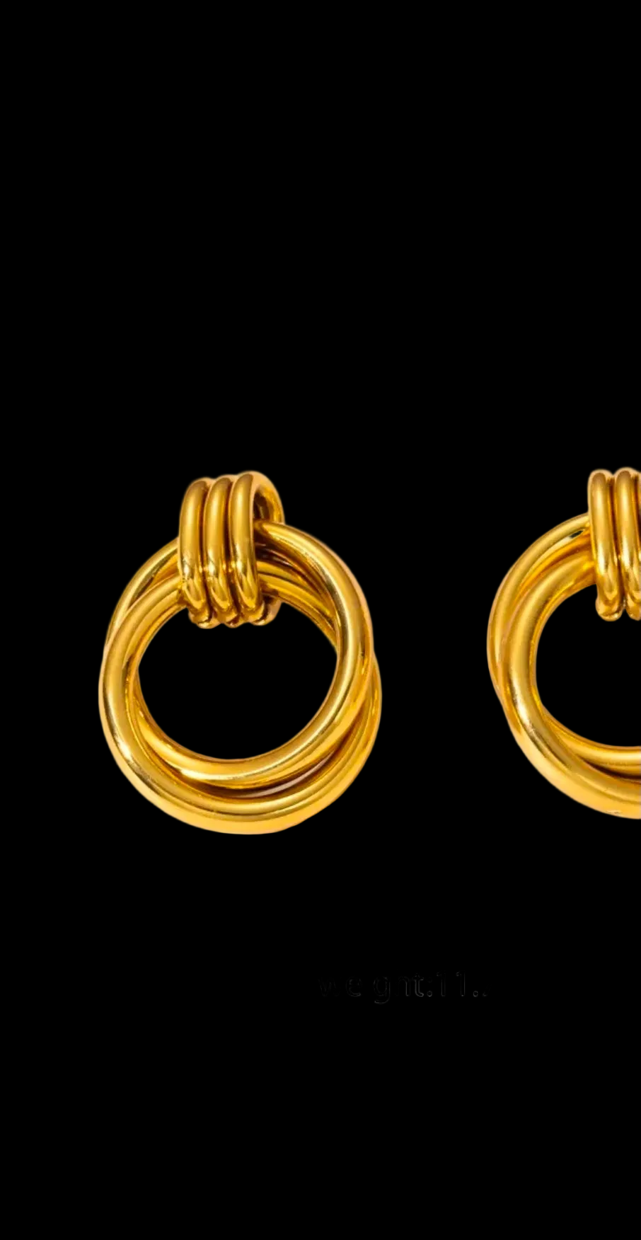 Gold Triple Loop Intertwined Hoop Earrings