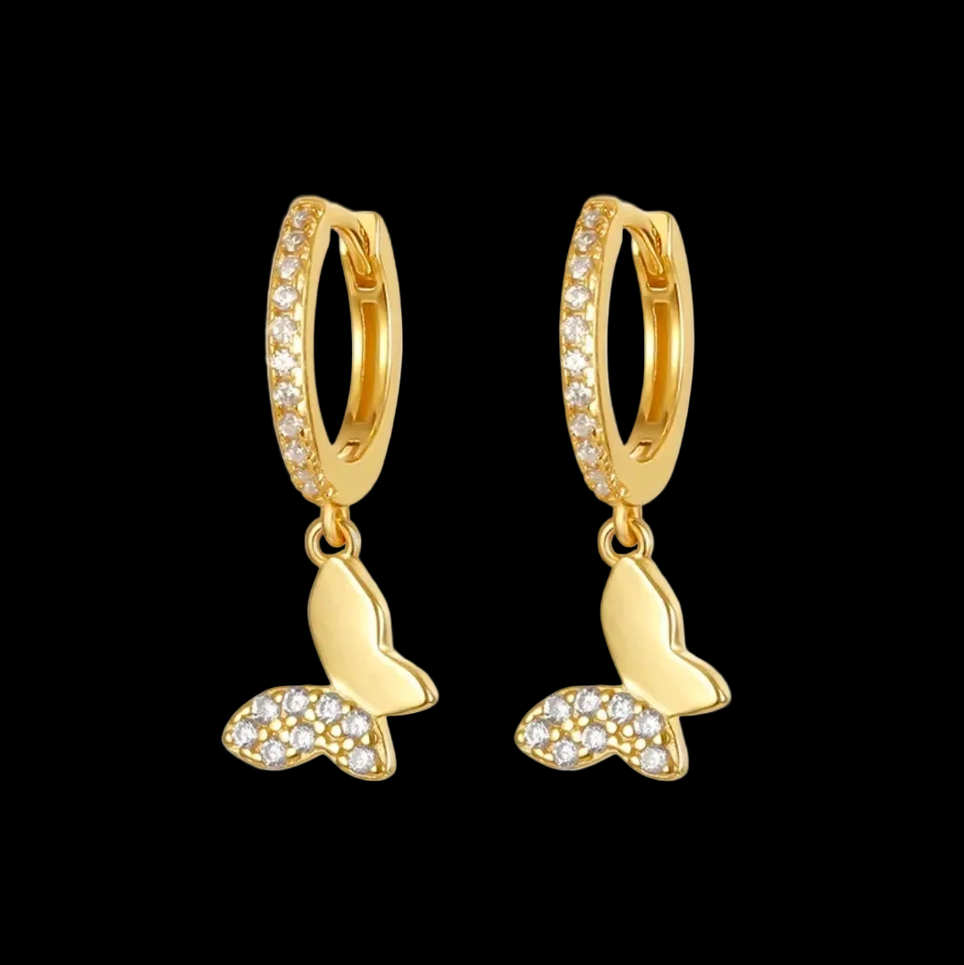 Zircon Drop Hoop Earrings Star 
Moon Cross Evil Eye Animal Gold Plated 
With Earring Post Fashion