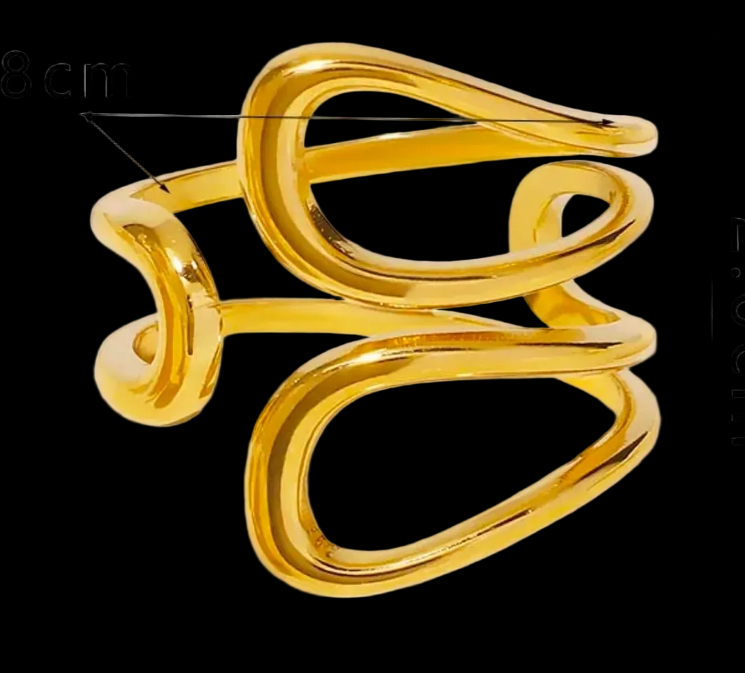 Gold Minimalist Curve Open Ring