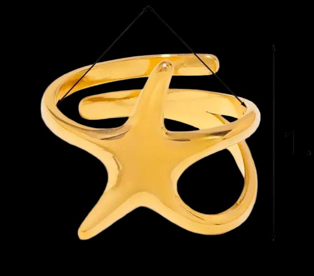 Gold Starfish Open Ring