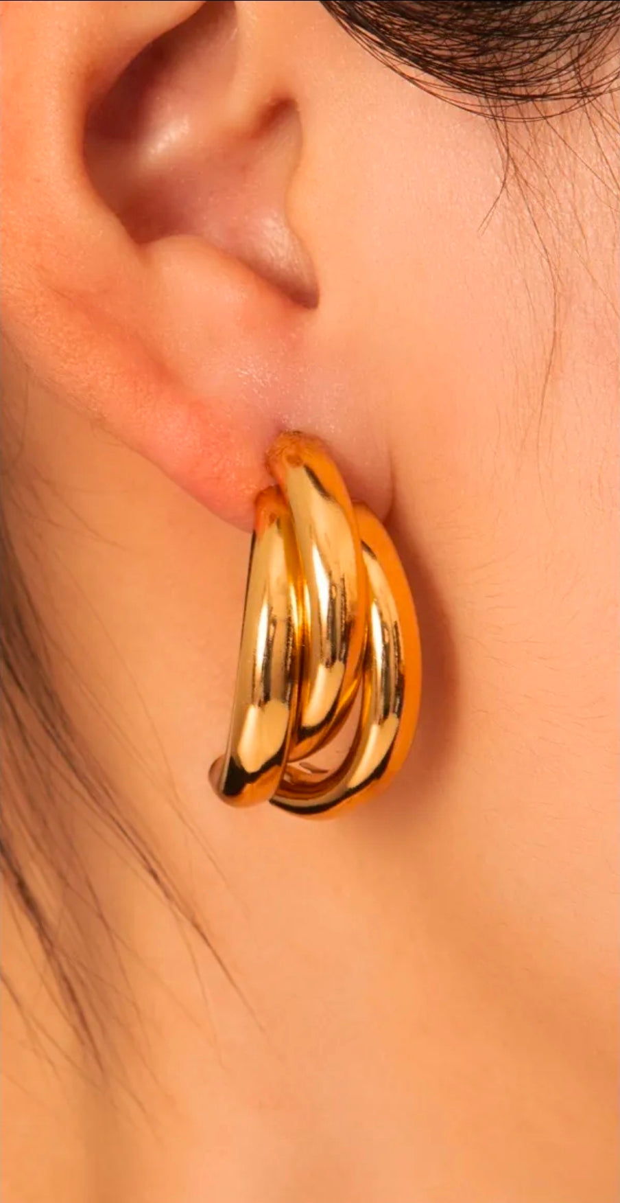 Gold Multi-Hoop Crisscross Earrings