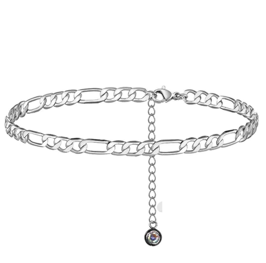 Figaro Chain Anklet Women 
Titanium Steel 18K Gold Plated 
Adjustable Leg Chain Colorful Zircon 
Charm Jewelry Gift