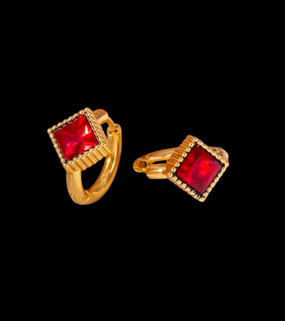 Vintage Stainless Steel Hoop 
Earrings Colorful Cubic Zirconia Heart 
Star Geometric Dangle Fashion Jewelry 
Gifts For Women
