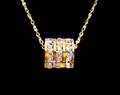 Cylindrical Pendant Gold Plated Stainless Steel Necklace For Women Fashion Jewelry Minimalist