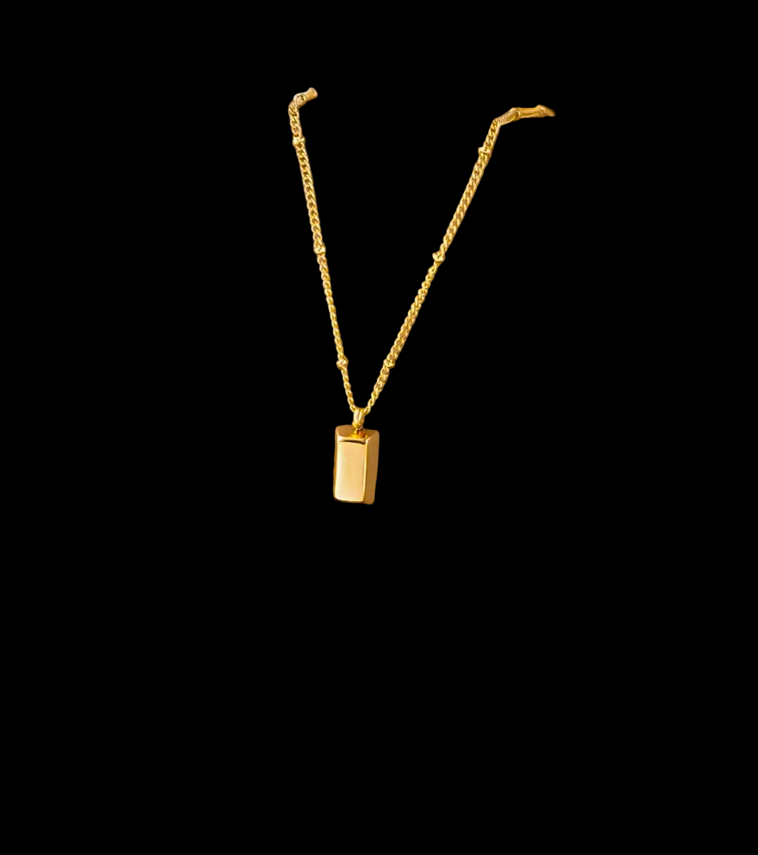 Polished Gold Bar Gold Plated Stainless Steel Necklace For Women Fashion Jewelry Minimalist