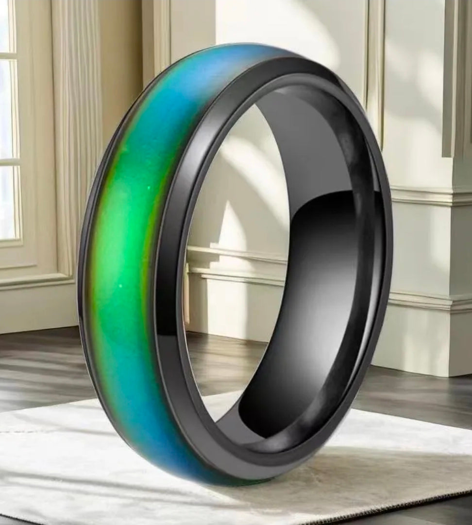 Minimalist Stainless Steel Mood 
Ring For Women Men Temperature Color 
Changing Band Ring Fashion Jewelry 
Unisex Finger Ring