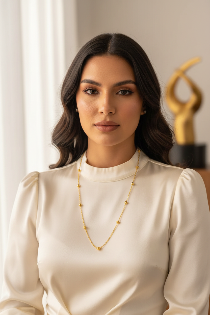 Bead Chain Gold Plated Stainless Steel Necklace For Women Fashion Jewelry Minimalist