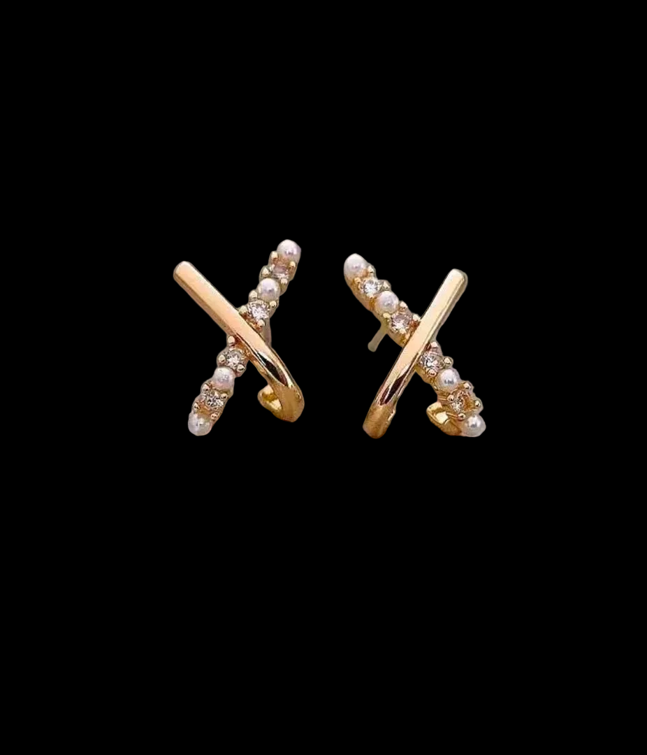 Alloy Rhinestone Artificial Pearl 
Earrings With 925 Sterling Silver Earring 
Post Elegant Butterfly Heart Geometric 
For Women
