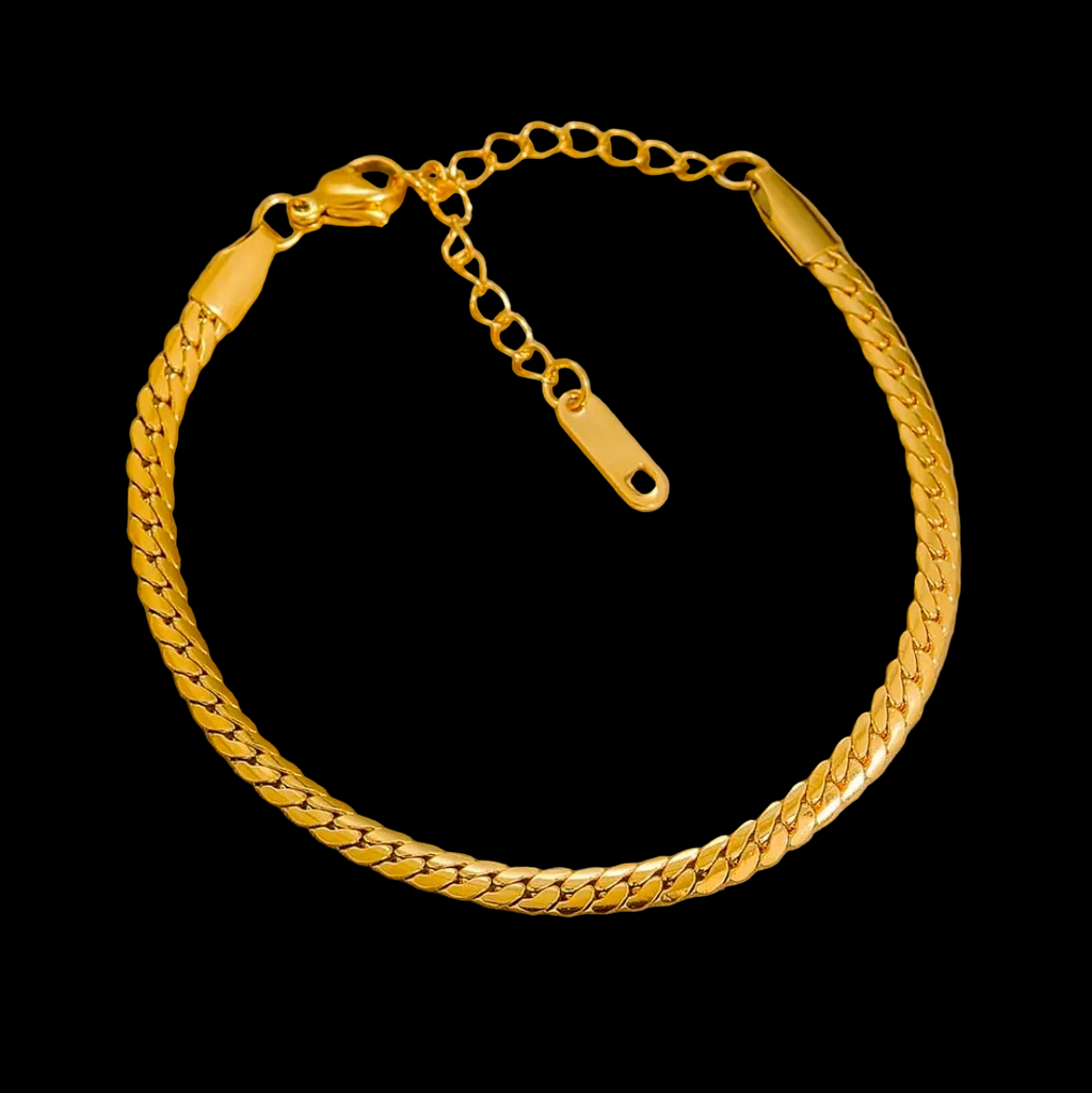 Minimalist Stainless Steel Bracelet 
18K Gold Plated Chain For Women Men 
Unisex Versatile Fashion Jewelry Gift 
Adjustable Snake Rope Cuban Link Style 
Elegant Accessory