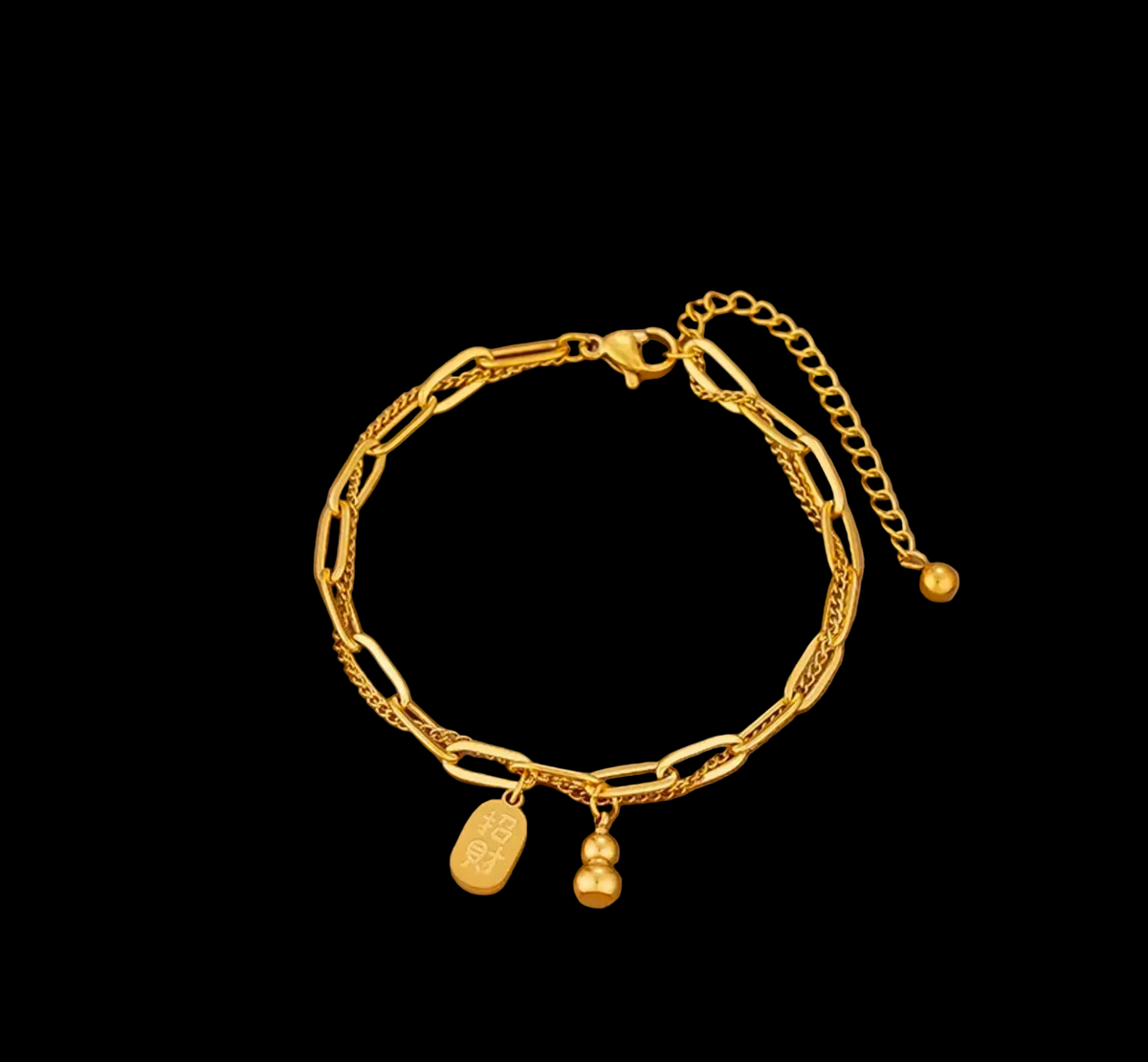 Titanium Steel 18K Gold Plated 
Bracelet For Women Fashion Luxury 
Stainless Steel Heart Butterfly Shell 
Rhinestone Charm Bracelet Jewelry Gift