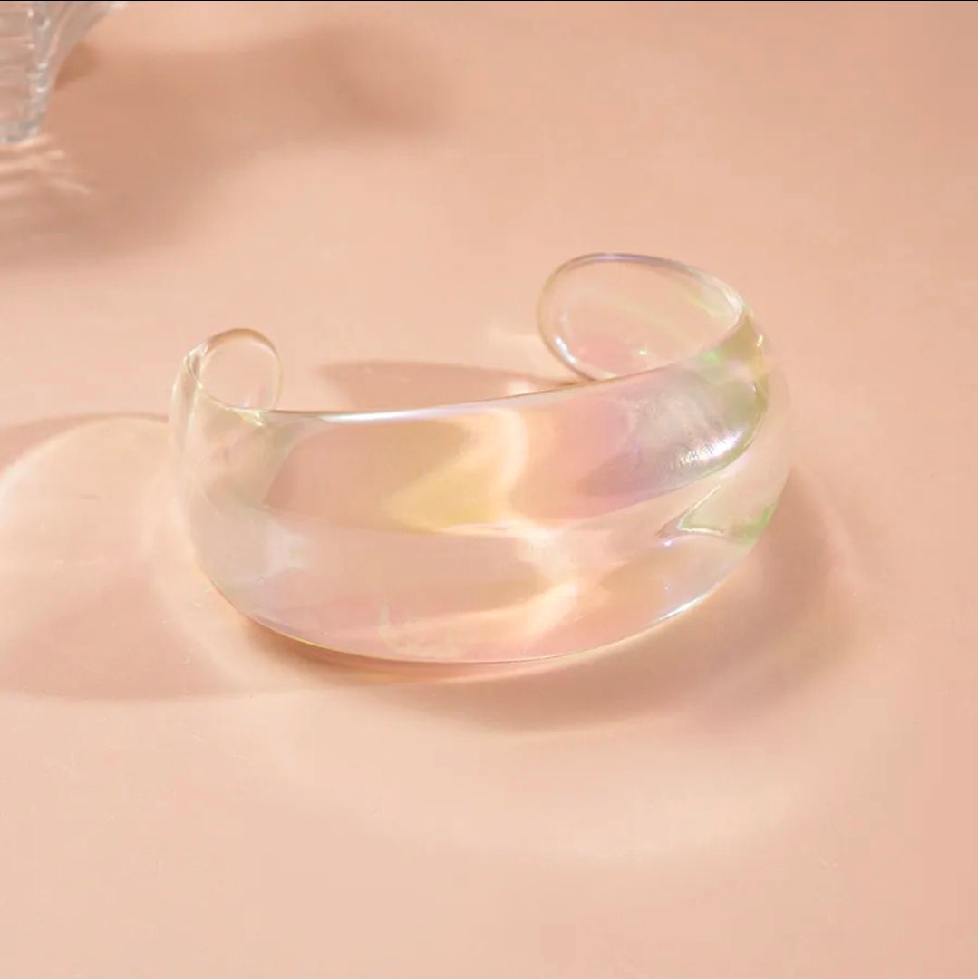 Iridescent Aurora Double Layer Bangle