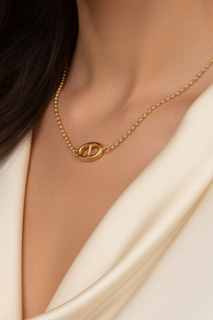 Pig Nose Gold Plated Stainless Steel Necklace For Women Fashion Jewelry Minimalist