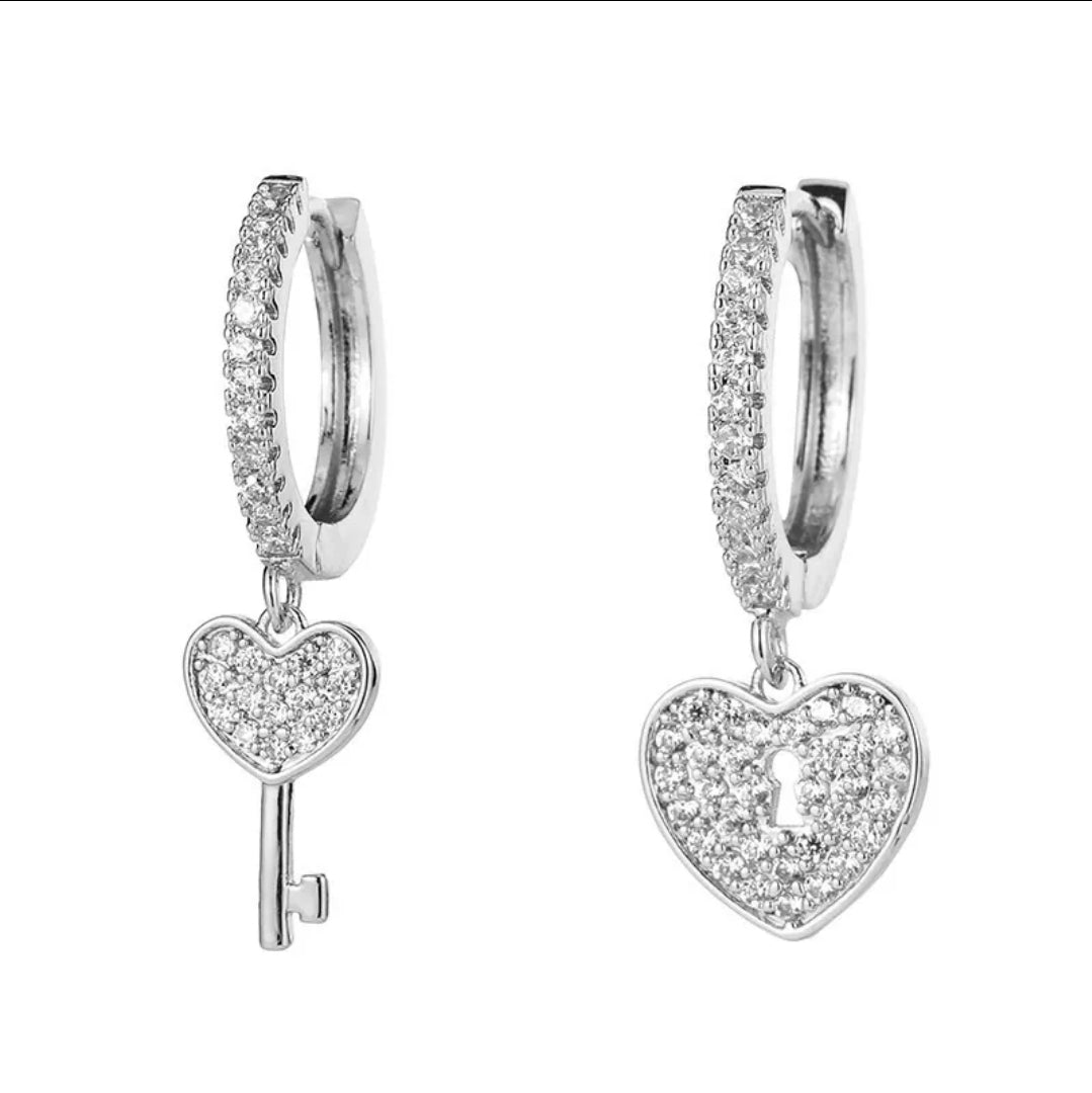 Zircon Drop Hoop Earrings Star 
Moon Cross Evil Eye Animal