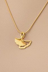Lucky Ginkgo Gold Plated Stainless Steel Necklace For Women Fashion Jewelry Minimalist