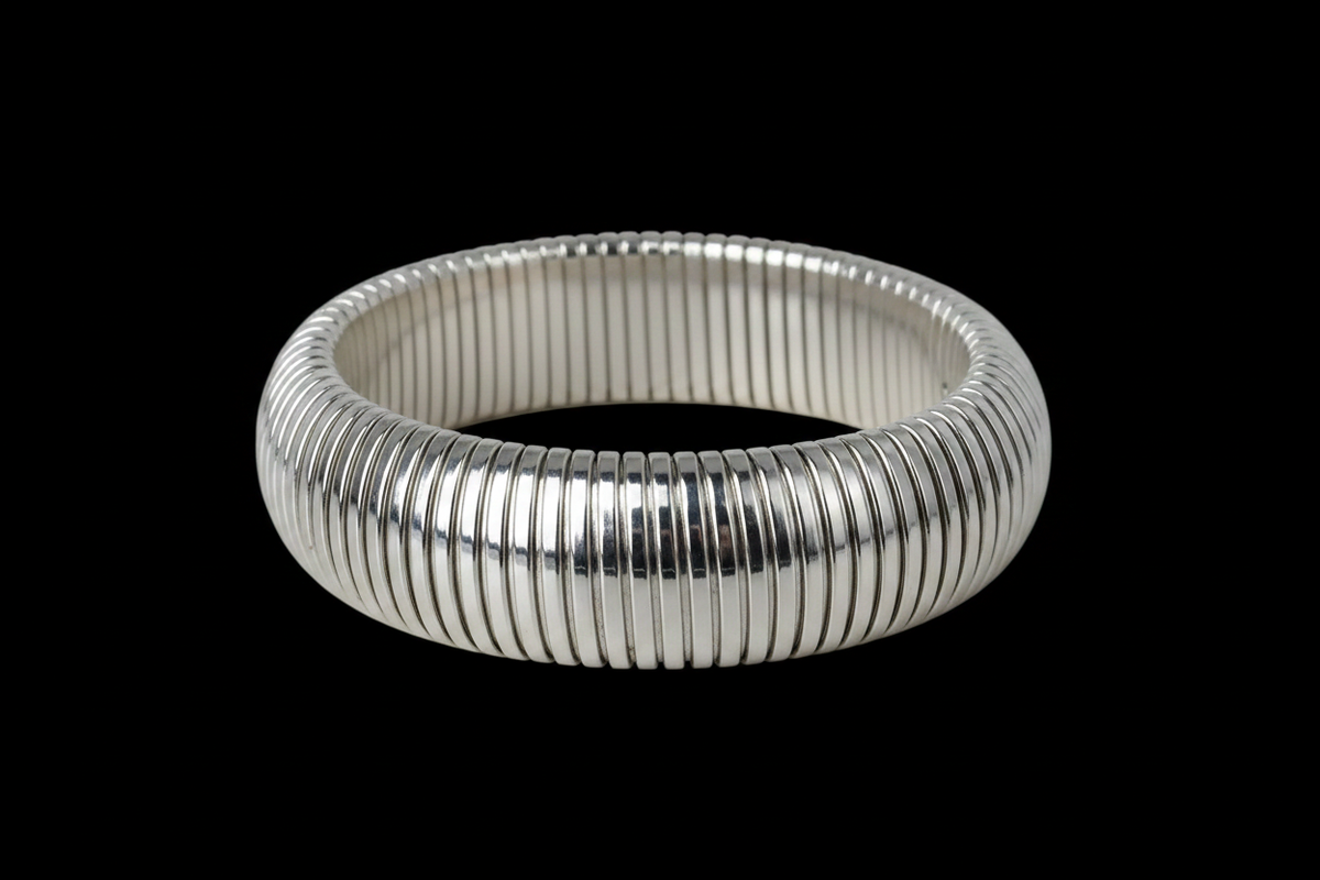Gold Tubogas Elastic Bangle