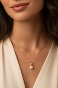 Pearl Gold Plated Stainless Steel Necklace For Women Fashion Jewelry Minimalist