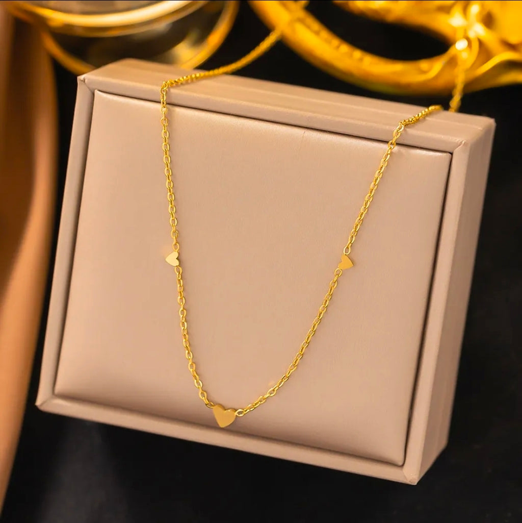 Mini Heart Gold Plated Stainless Steel Necklace For Women Fashion Jewelry Minimalist