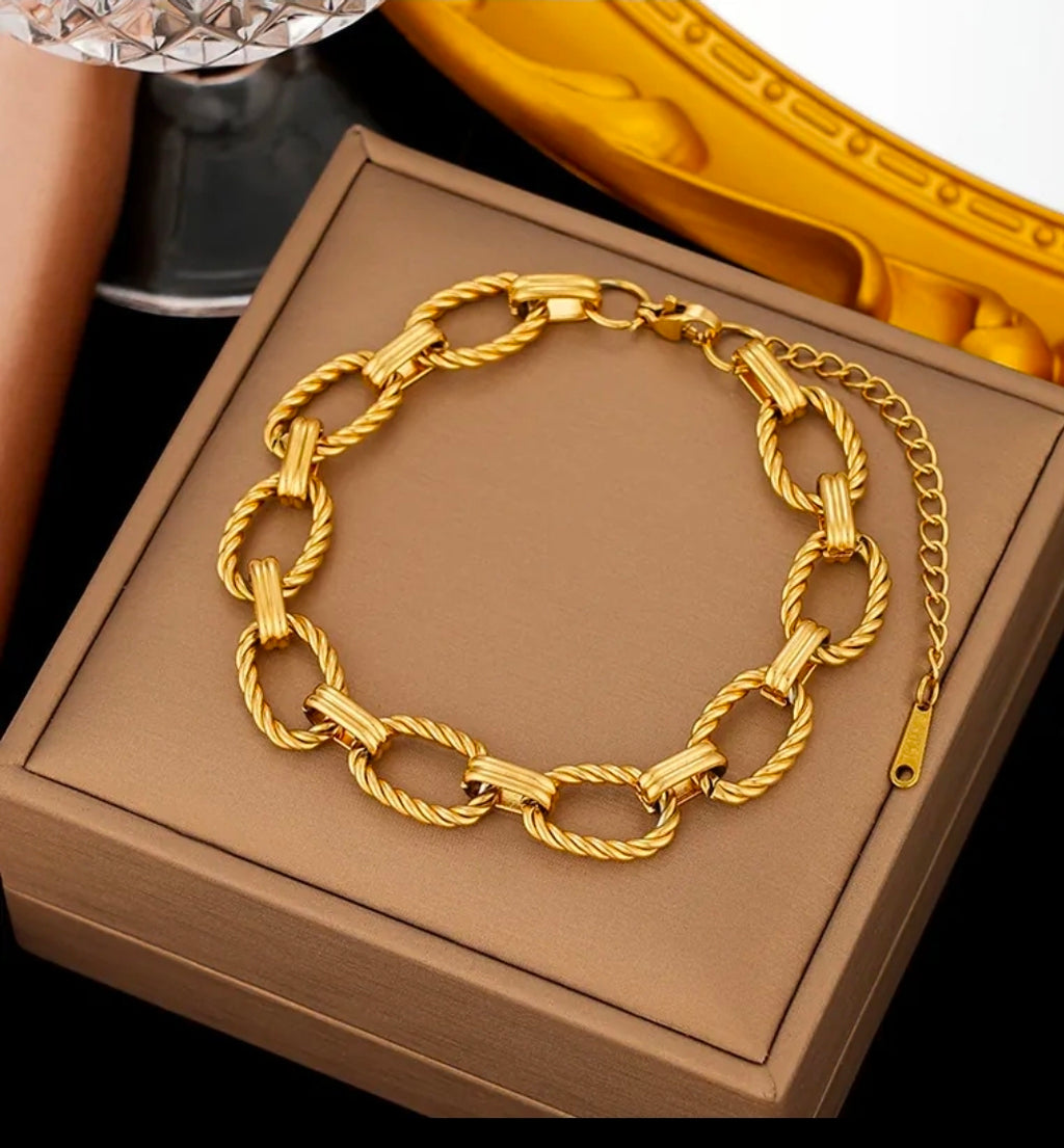 Titanium Steel 18K Gold Plated 
Bracelet For Women Fashion Luxury 
Stainless Steel Heart Butterfly Shell 
Rhinestone Charm Bracelet Jewelry Gift