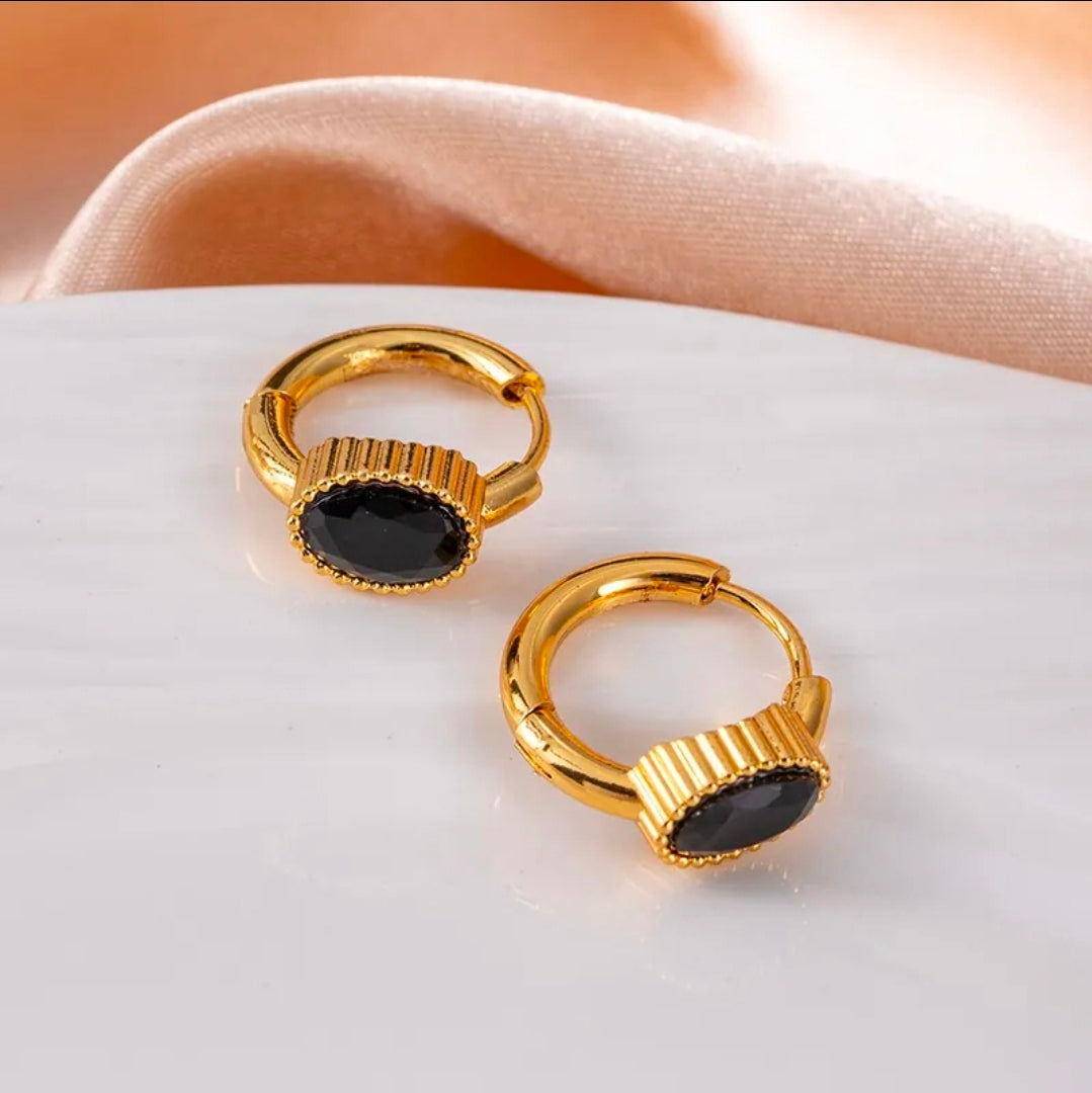 Vintage Stainless Steel Hoop 
Earrings Colorful Cubic Zirconia Heart 
Star Geometric Dangle Fashion Jewelry 
Gifts For Women