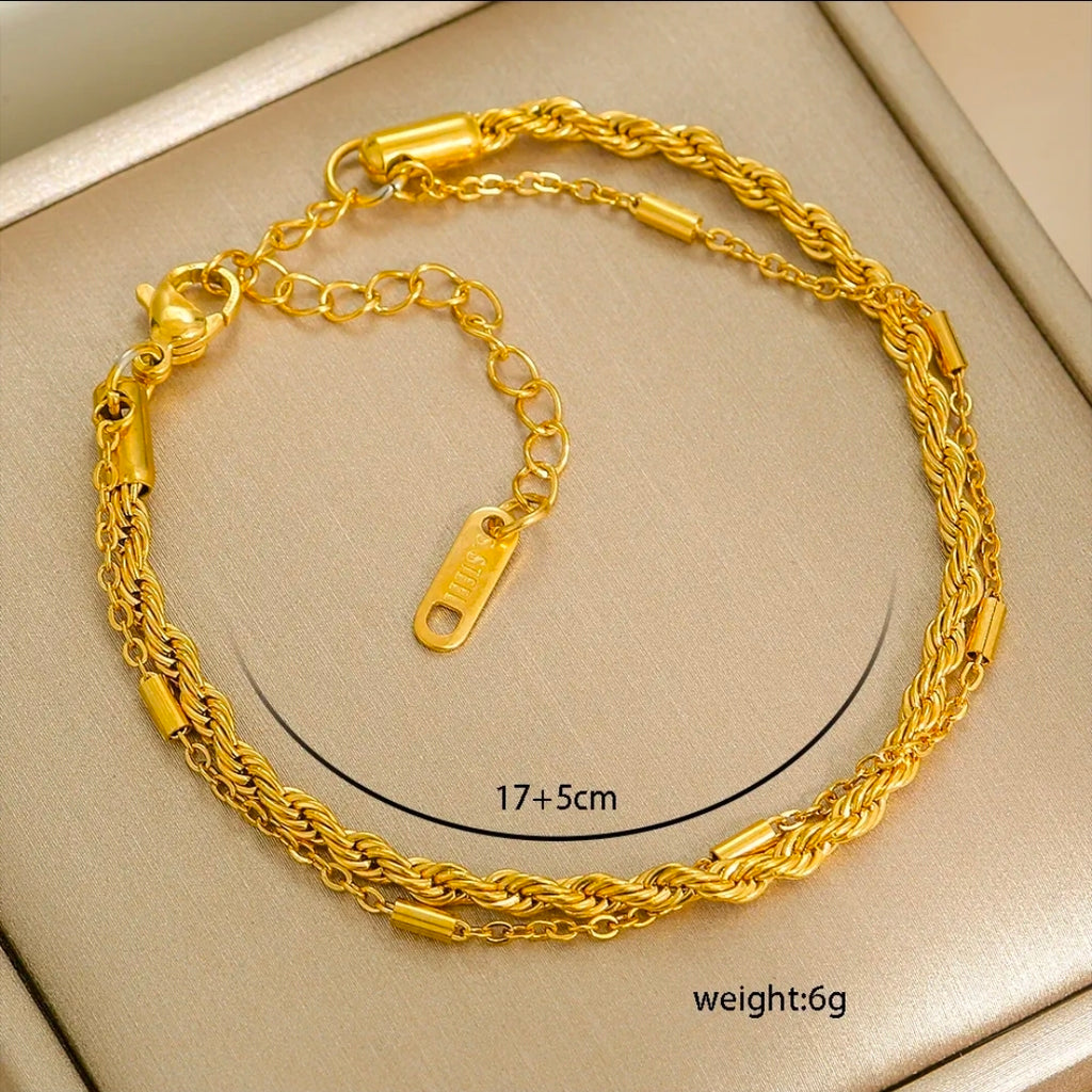 Minimalist Stainless Steel Bracelet 
18K Gold Plated Chain For Women Men 
Unisex Versatile Fashion Jewelry Gift 
Adjustable Snake Ro