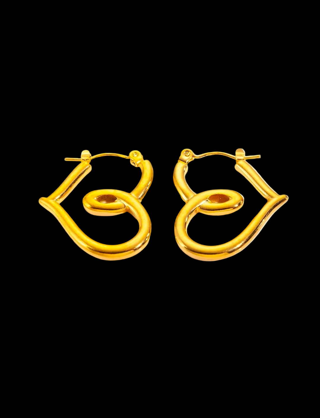 Gold Oval Jointed Stud Earrings