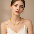 Paperclip Cross Chain Gold Plated Stainless Steel Necklace For Women Fashion Jewelry Minimalist