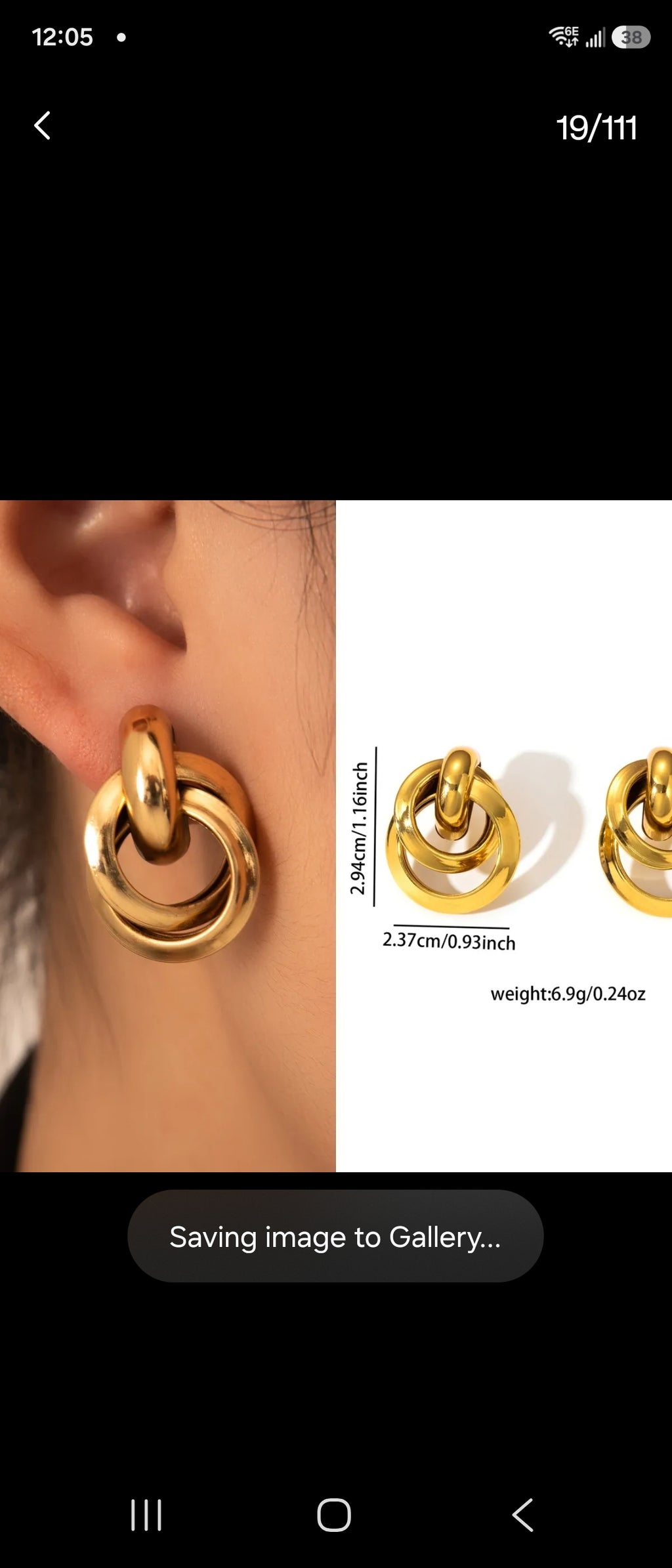 Gold Triple Nested Hoop Earrings