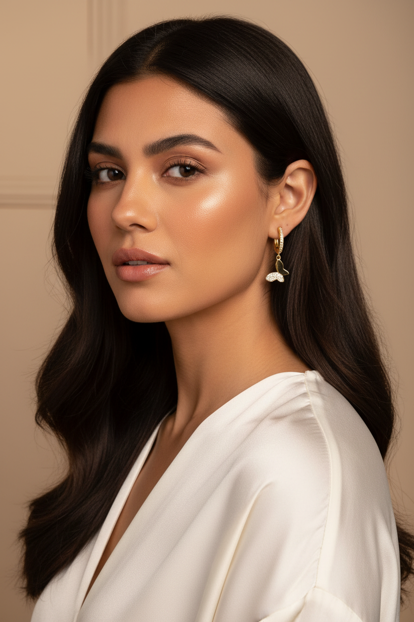Zircon Drop Hoop Earrings Star 
Moon Cross Evil Eye Animal Gold Plated 
With Earring Post Fashion