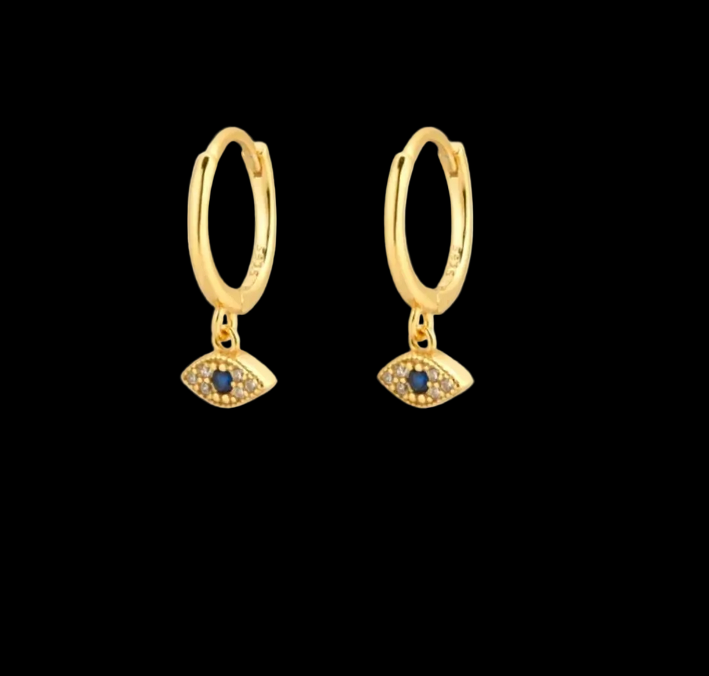 Zircon Drop Hoop Earrings Star 
Moon Cross Evil Eye Animal Gold Plated 
With Earring Post Fashion