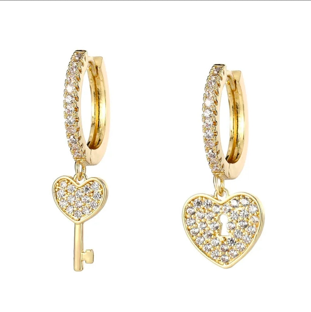 Zircon Drop Hoop Earrings Star 
Moon Cross Evil Eye Animal Gold Plated 
With Earring Post Fashion