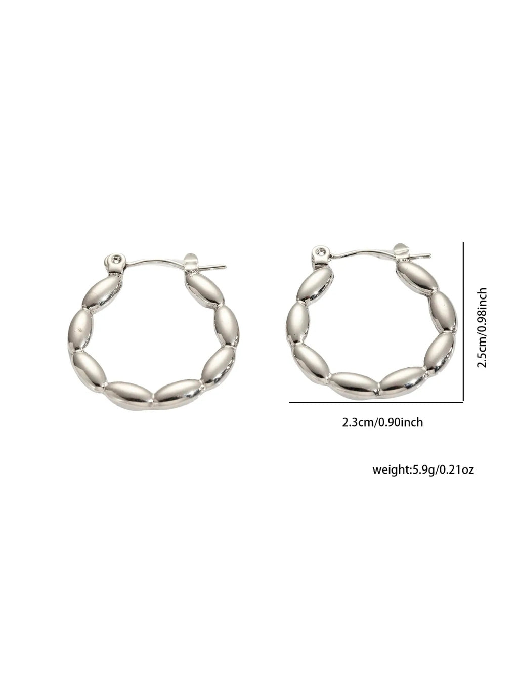 Silver Geometric Beaded Earrings