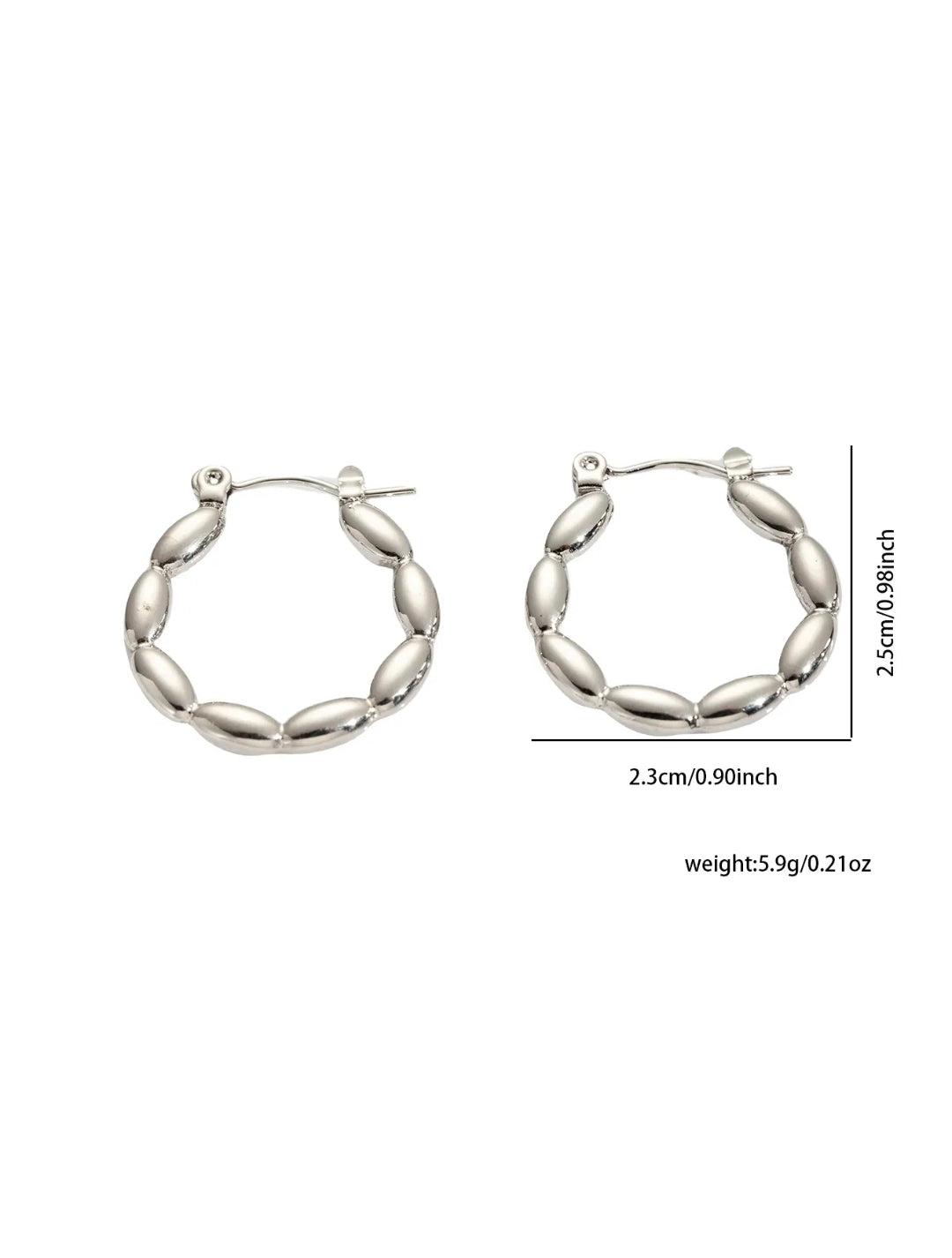 Silver Geometric Beaded Earrings