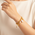 Titanium Steel 18K Gold Plated 
Bracelet For Women Fashion Luxury 
Stainless Steel Heart Butterfly Shell 
Rhinestone Charm Bracelet Jewelry Gift