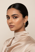 Gold Rhinestone Inlaid Geometric Hoop Earrings