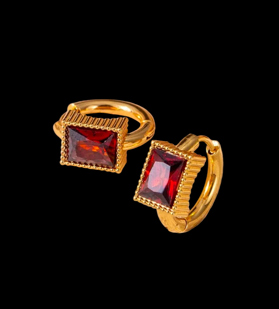 Vintage Stainless Steel Hoop 
Earrings Colorful Cubic Zirconia Heart 
Star Geometric Dangle Fashion Jewelry 
Gifts For Women
