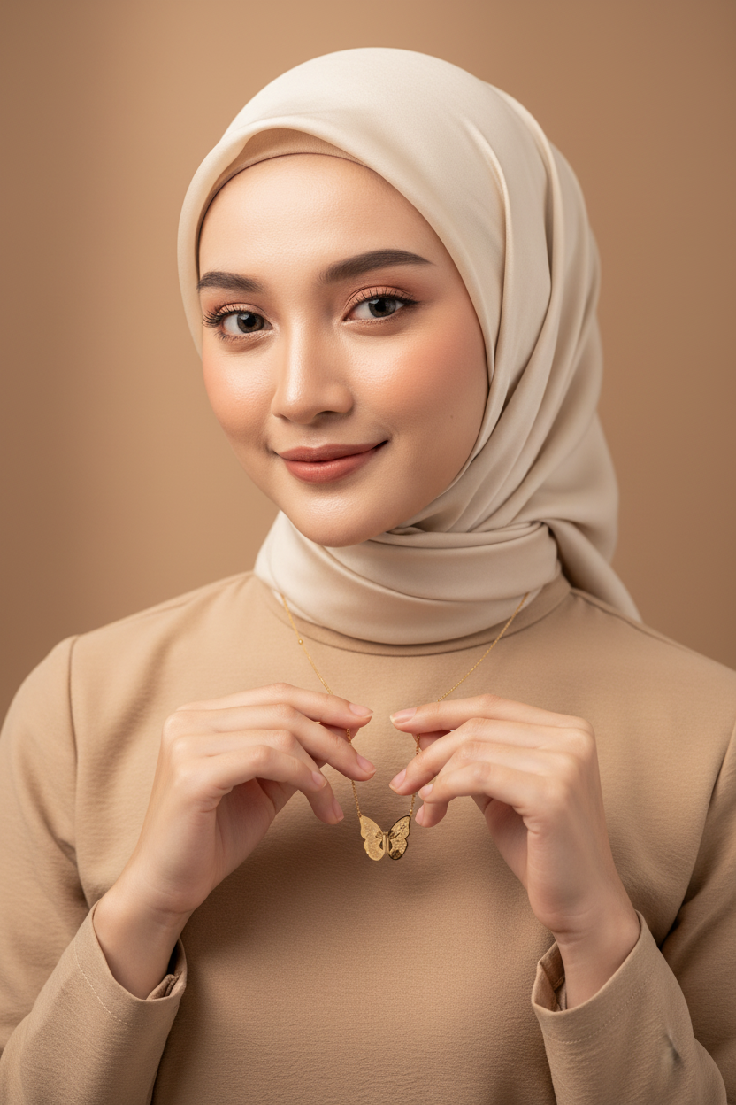 Gold Plated Stainless Steel Necklace For Women Fashion Heart Butterfly Pendant Elegant Jewelry Minimalist