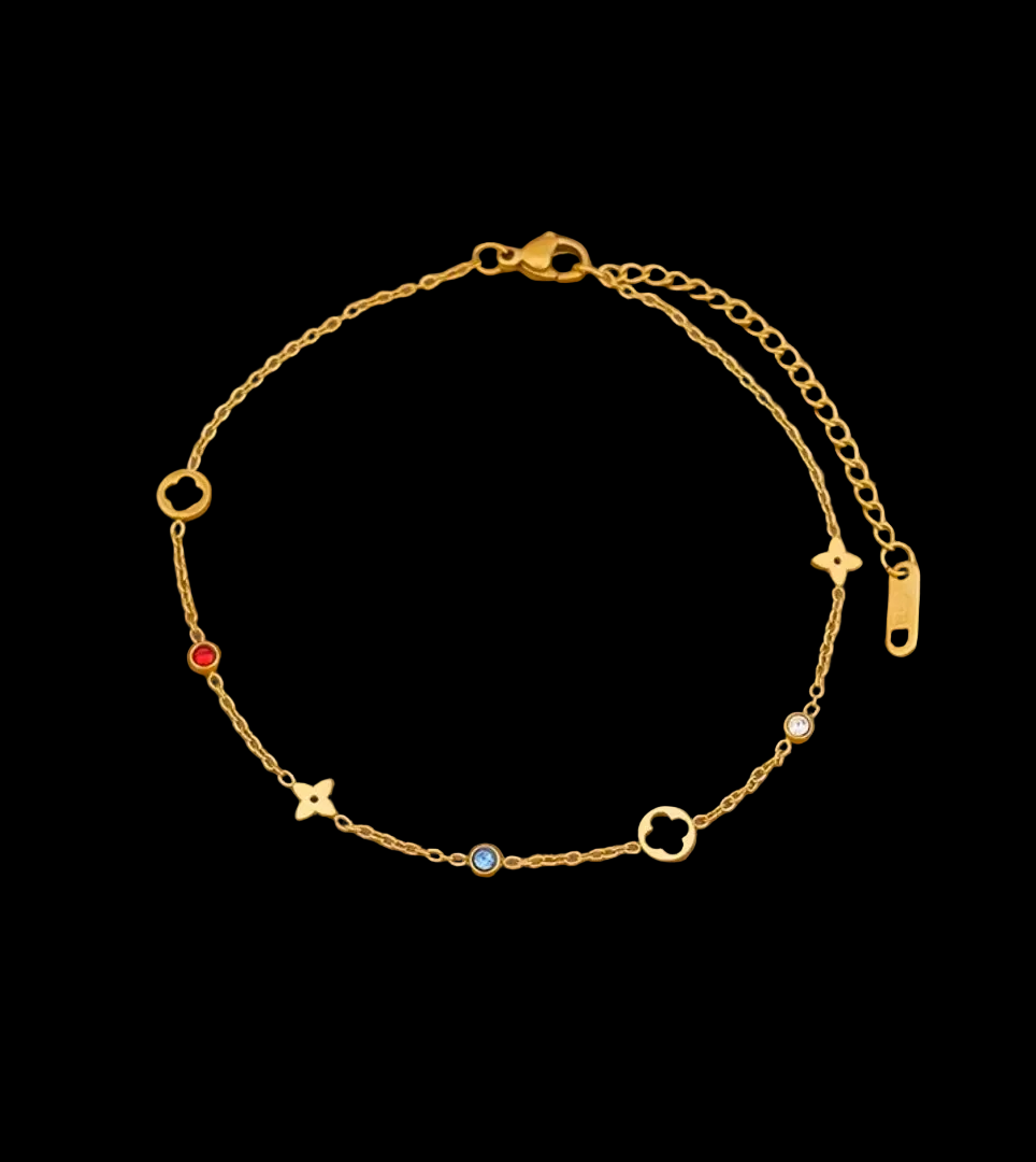 Titanium Steel 18K Gold Plated 
Bracelet For Women Fashion Luxury 
Stainless Steel Heart Butterfly Shell 
Rhinestone Charm Bracelet Jewelry Gift