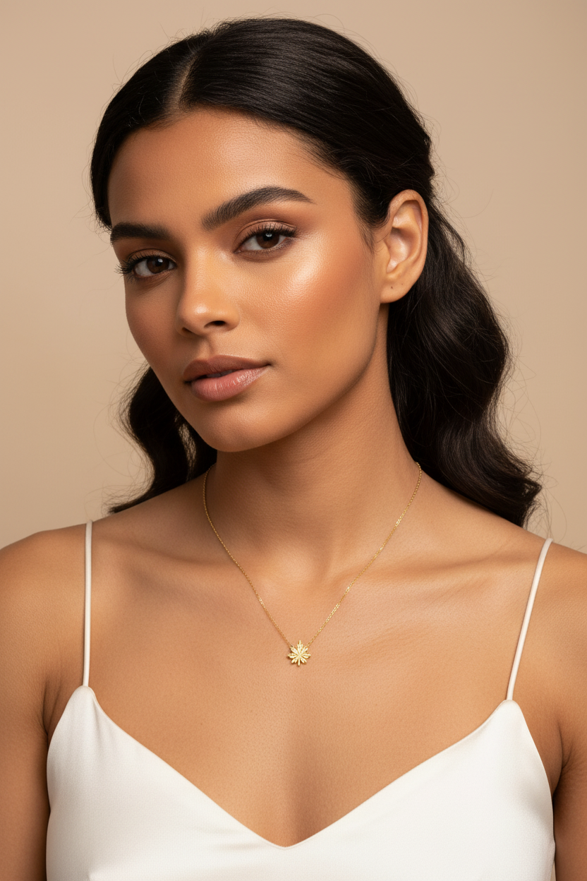 Gold Plated Stainless Steel Necklace Elegant Jewelry Minimalist