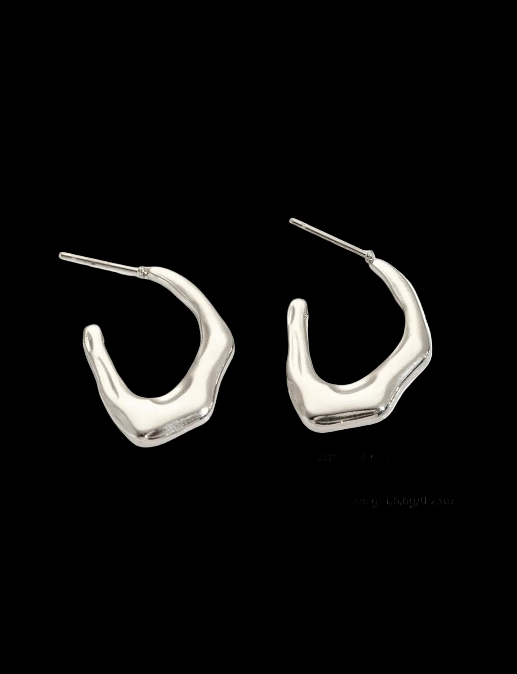 Silver Wavy Hoop Earrings